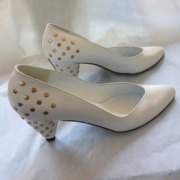 6.5 AA stuart weitzman mr. seymour RARE GOLD STUD Spain Memphis era big hair - Picture 2 of 8